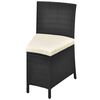 vidaXL Set comedor de jard&iacute;n 7 piezas y cojines rat&aacute;n sint&eacute;tico negro