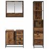 vidaXL Juego de muebles de ba&ntilde;o con caj&oacute;n 3 pcs Madera envejecida
