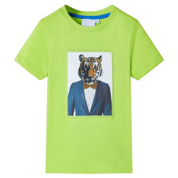 Camiseta de manga corta infantil color lima 140