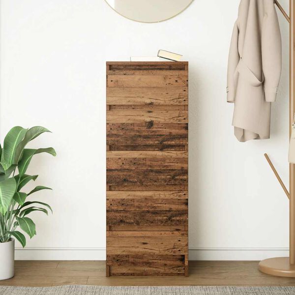 vidaXL Aparador con cajones madera vieja 37,5x35x99 cm