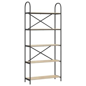 vidaXL Estante de libros 5 niveles 80 x 30 x 183 cm Roble Sonoma