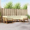 vidaXL Conjunto de sof&aacute;s de exterior con coj&iacute;n 6 pcs Natural y Crema