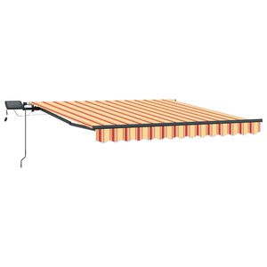 vidaXL Toldo retr&aacute;ctil Amarillo y Naranja 350 x 250 cm Tela y Aluminio