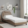 vidaXL Estructura de cama Viana con LED sin colch&oacute;n sin colch&oacute;n cappuccino 90x200 cm