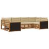 vidaXL Conjunto de sof&aacute;s de exterior 6 uds. Natural y Beige