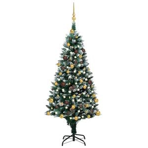 vidaXL &Aacute;rbol de Navidad helado con LEDs, bolas y pi&ntilde;as 180 cm