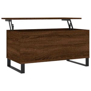 vidaXL Mesa de centro madera contrachapada roble marr&oacute;n 90x44,5x45 cm