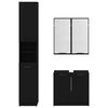 vidaXL Juego de Muebles de Ba&ntilde;o 3 pcs Roble Negro Madera de ingenier&iacute;a