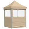 vidaXL Tienda de fiesta plegable Pop-Up con 2 paredes laterales beige