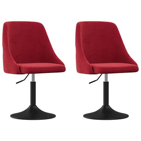 vidaXL Sillas de comedor 2 unidades terciopelo rojo vino tinto