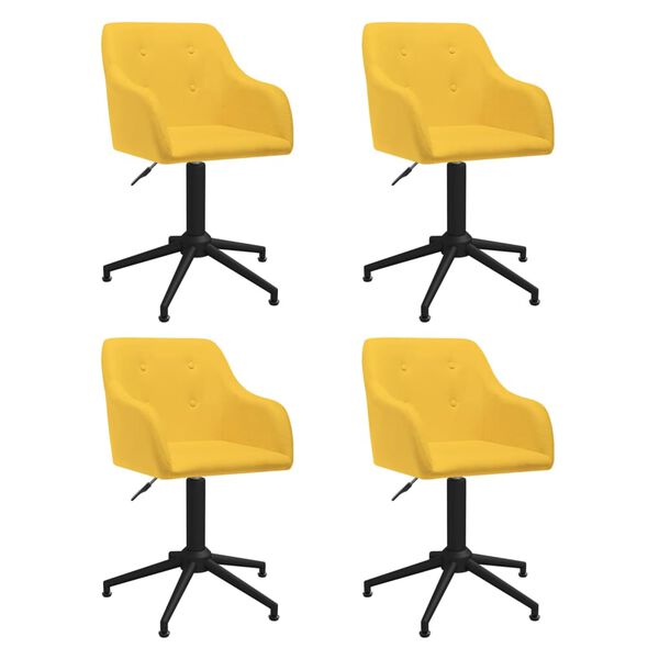 vidaXL Sillas de comedor giratorias 4 unidades tela amarillo