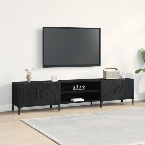 vidaXL Gabinete de TV Roble Negro 180 x 31,5 x 40 cm