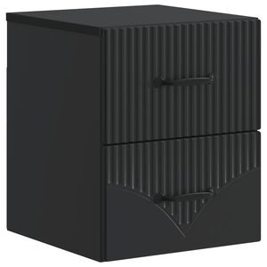 vidaXL Mesita de Noche de Pared con caj&oacute;n Negro 34,5 x 33 x 40 cm