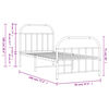 vidaXL Estructura cama sin colchón con estribo metal negro 90x190 cm