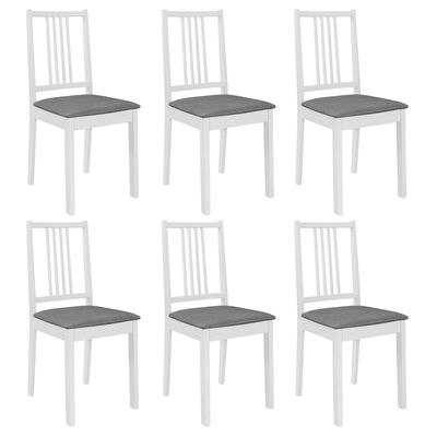 vidaXL Juego de muebles de comedor 7 piezas MDF blanco