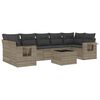 vidaXL Set de sof&aacute;s de jard&iacute;n 8 pzas y cojines rat&aacute;n sint&eacute;tico gris