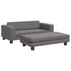 vidaXL Sof&aacute; para ni&ntilde;os con reposapi&eacute;s cuero sint&eacute;tico gris 100x50x30cm
