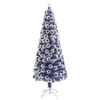 vidaXL &Aacute;rbol de Navidad con luces fibra &oacute;ptica blanco y azul 210 cm