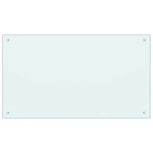 vidaXL Protecci&oacute;n salpicaduras cocina vidrio templado color leche 100x60 cm