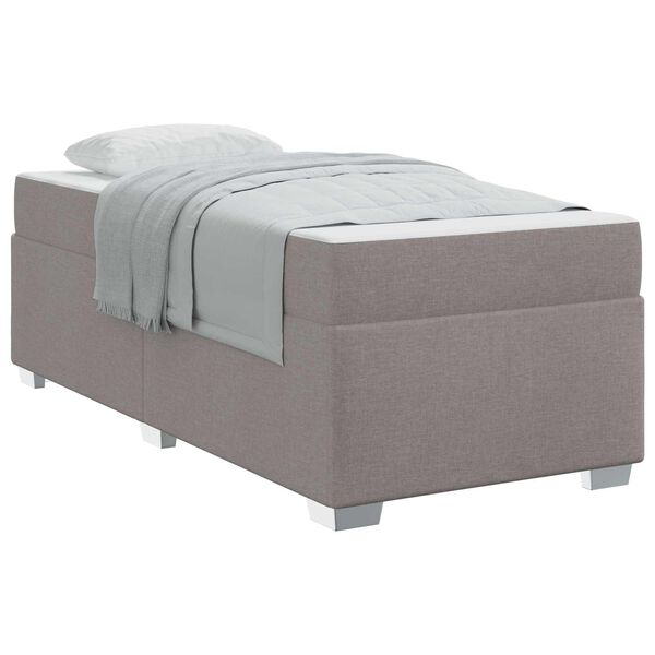 vidaXL Estructura de cama con colch&oacute;n Taup&eacute; 80 x 200 cm tela