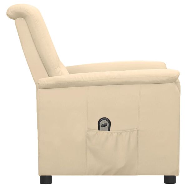 vidaXL Sill&oacute;n reclinable el&eacute;ctrico de tela crema