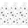 vidaXL Valla de Jard&iacute;n 3 uds. Negro 112 x 39,5 cm Acero