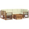 vidaXL Conjunto de sof&aacute;s de exterior 7 uds. Natural y Crema