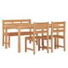 vidaXL Juego de comedor para jard&iacute;n 4 piezas madera maciza de teca