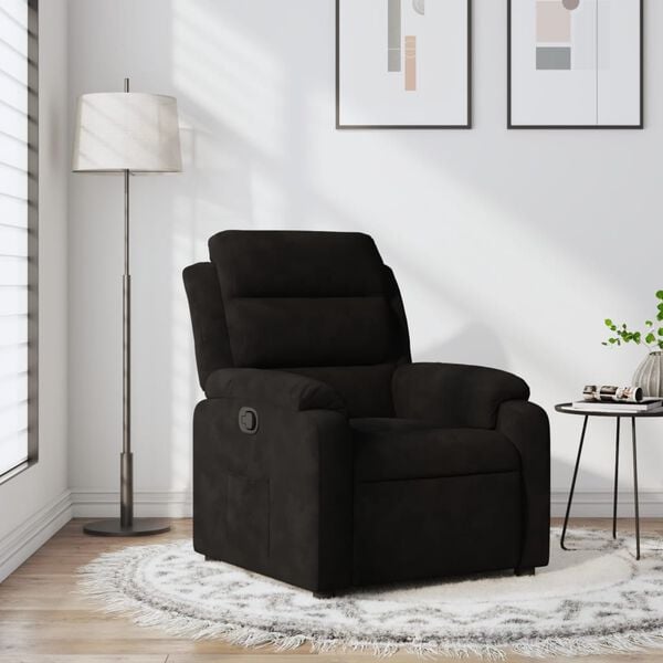 vidaXL Sill&oacute;n reclinable de terciopelo negro