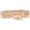 vidaXL Juego de muebles de jard&iacute;n 6 piezas y cojines madera maciza