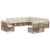 vidaXL Conjunto de sof&aacute;s de jard&iacute;n 13 pcs Beige rat&aacute;n sint&eacute;tico