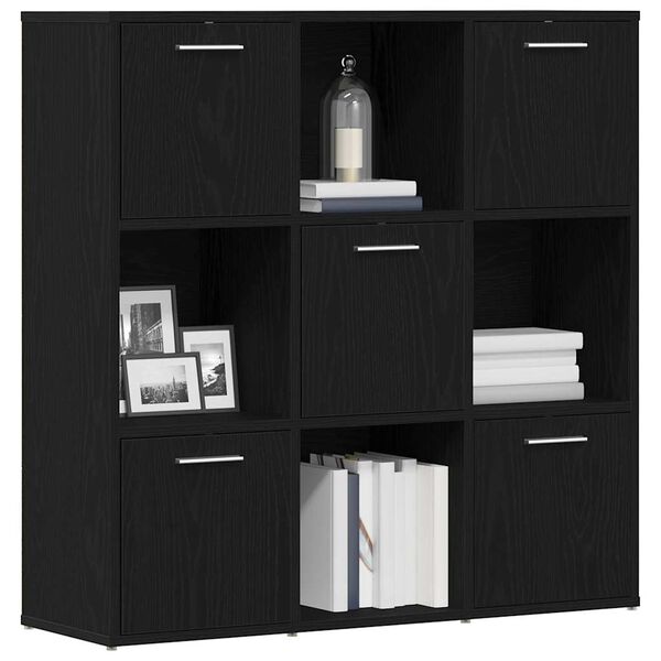 vidaXL Librería de roble negro 90x28x90 cm Madera de ingeniería