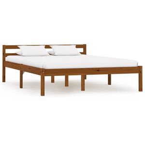 vidaXL Estructura cama sin colch&oacute;n madera pino marr&oacute;n miel 120x200 cm