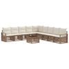 vidaXL Conjunto de sof&aacute;s de jard&iacute;n 10 pcs Beige rat&aacute;n sint&eacute;tico