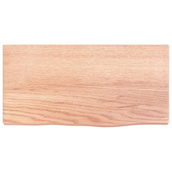 vidaXL Estante de pared madera de roble tratada marr&oacute;n claro 40x20x2cm