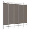 vidaXL Biombo divisor de 5 paneles de tela gris antracita 200x220 cm