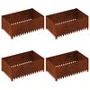 vidaXL Borde de C&eacute;sped 4 pcs 100 x 60 x 35 cm Acero Oxidado
