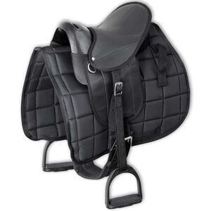 vidaXL Set de montura de pony 10" negro