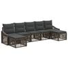 vidaXL Conjunto de sof&aacute;s de jard&iacute;n 7 uds. Gris rat&aacute;n sint&eacute;tico