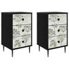 vidaXL Mesa de noche GOTHA 2 uds. Roble Negro 36 x 33 x 61 cm