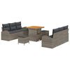 vidaXL Conjunto de sof&aacute; de jard&iacute;n 9 uds. 8-N&uacute;mero de plazas Gris