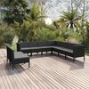 vidaXL Set de muebles de jard&iacute;n 9 pzas cojines rat&aacute;n sint&eacute;tico negro