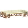 vidaXL Conjunto de sof&aacute;s de exterior con coj&iacute;n 10 pcs Natural y Crema