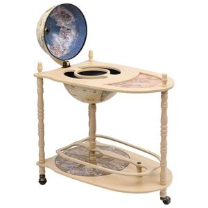 vidaXL Mueble bar soporte de pie bola del mundo madera eucalipto verde