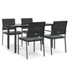 vidaXL Juego comedor jard&iacute;n 5 piezas y cojines rat&aacute;n sint&eacute;tico y acero