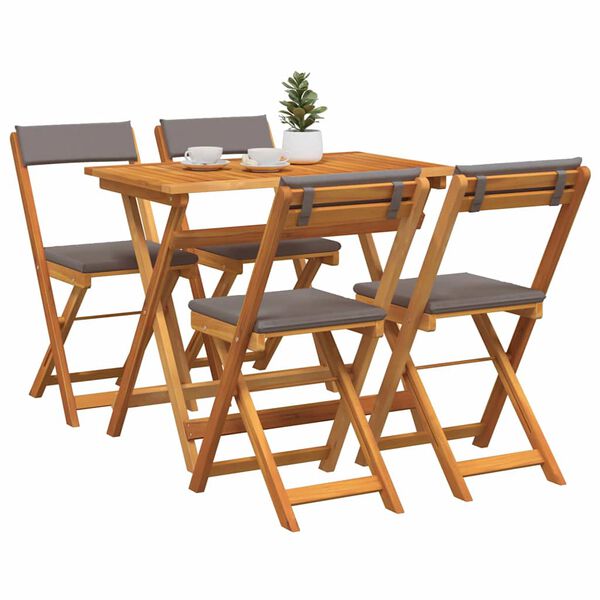 vidaXL Conjunto bistro 5 pcs Aceite Natural Madera de Acacia S&oacute;lida