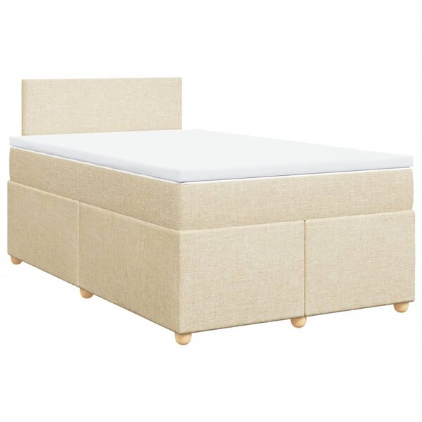 vidaXL Cama box spring con colch&oacute;n tela color crema 120x190 cm