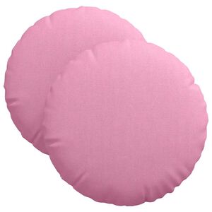 vidaXL Cojines para asiento 2 pcs Rosa &Oslash;40 x 13 cm tela