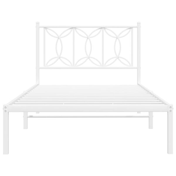 vidaXL Estructura cama sin colchón con cabecero metal blanco 100x200cm