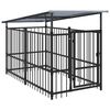 vidaXL Perrera de exterior con tejado acero 1,88 m&sup2;